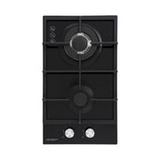 Darrahopens Appliances > Kitchen Appliances > Cooktops & Stoves Devanti Gas Cooktop 30cm 2 Burner Built-in Stove Glass Cook Top NG LPG Wok Burner