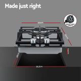 Darrahopens Appliances > Kitchen Appliances > Cooktops & Stoves Devanti Gas Cooktop 30cm 2 Burner Built-in Stove Glass Cook Top NG LPG Wok Burner