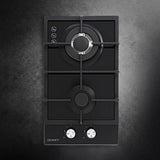 Darrahopens Appliances > Kitchen Appliances > Cooktops & Stoves Devanti Gas Cooktop 30cm 2 Burner Built-in Stove Glass Cook Top NG LPG Wok Burner