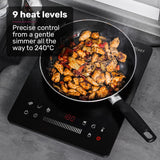 Darrahopens Appliances > Kitchen Appliances > Cooktops & Stoves EUROCHEF Induction Cooktop, 2000W, 9 Heat Levels, Fast Electric Portable Cooker, Touch Controls with Slider