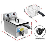 Darrahopens Appliances > Kitchen Appliances > Deep Fryers Devanti 3000W Electric Deep Fryer 10L Stainless Steel Fryer w/ Basket & Lid