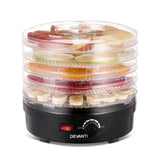 Darrahopens Appliances > Kitchen Appliances Devanti 5 Trays Food Dehydrator Fruit Dehydrators Pet Beef Jerky Dryer Black