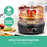 Darrahopens Appliances > Kitchen Appliances Devanti 5 Trays Food Dehydrator Fruit Dehydrators Pet Beef Jerky Dryer Black