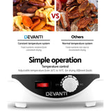 Darrahopens Appliances > Kitchen Appliances Devanti 5 Trays Food Dehydrator Fruit Dehydrators Pet Beef Jerky Dryer White