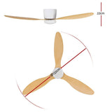 Darrahopens Appliances > Kitchen Appliances Devanti 52'' Ceiling Fan DC Motor w/Light w/Remote - Light Wood