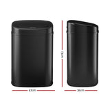 Darrahopens Appliances > Kitchen Appliances Devanti 82L Motion Sensor Bin Rubbish Waste Automatic Trash Can Kitchen Black