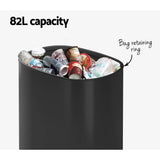 Darrahopens Appliances > Kitchen Appliances Devanti 82L Motion Sensor Bin Rubbish Waste Automatic Trash Can Kitchen Black