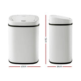 Darrahopens Appliances > Kitchen Appliances Devanti 82L Motion Sensor Bin Rubbish Waste Automatic Trash Can Kitchen White