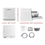 Darrahopens Appliances > Kitchen Appliances Devanti Benchtop Dishwasher 3 Place Bench Top Countertop Dish Washer Cleaner