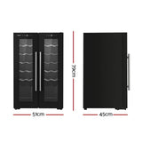 Darrahopens Appliances > Kitchen Appliances Devanti Wine Cooler Fridge Compressor Dual Zone Cellar Chiller Home 24 Bottles