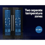 Darrahopens Appliances > Kitchen Appliances Devanti Wine Cooler Fridge Compressor Dual Zone Cellar Chiller Home 24 Bottles