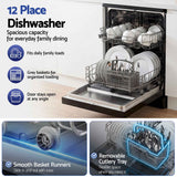 Devanti 12 Place Settings Dishwasher 55cm Freestanding Benchtop Built-In In Australia - Darrahopens