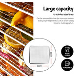 Darrahopens Appliances > Kitchen Appliances > Food Dehydrators Devanti 10 Trays Food Dehydrator with Stainless Steel Tray