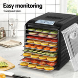 Darrahopens Appliances > Kitchen Appliances > Food Dehydrators Devanti 9 Trays Food Dehydrator with Hanging Stainless Steel Tray