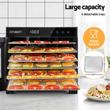 Darrahopens Appliances > Kitchen Appliances > Food Dehydrators Devanti Food Dehydrator 6 Tray Fruit Dryer Jerky Maker With Stainless Steel Rack