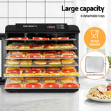 Darrahopens Appliances > Kitchen Appliances > Food Dehydrators Devanti Food Dehydrator 6 Tray Fruit Dryer Jerky Maker With Stainless Steel Rack