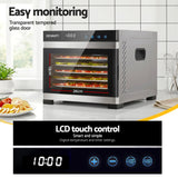 Darrahopens Appliances > Kitchen Appliances > Food Dehydrators Devanti Food Dehydrator 6 Tray Fruit Dryer Jerky Maker With Stainless Steel Rack