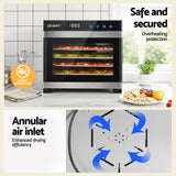 Darrahopens Appliances > Kitchen Appliances > Food Dehydrators Devanti Food Dehydrator 6 Tray Fruit Dryer Jerky Maker With Stainless Steel Rack