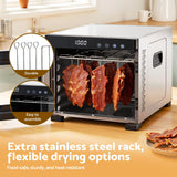 Darrahopens Appliances > Kitchen Appliances > Food Dehydrators Devanti Food Dehydrator 6 Tray Fruit Dryer Jerky Maker With Stainless Steel Rack