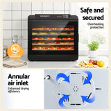Darrahopens Appliances > Kitchen Appliances > Food Dehydrators Devanti Food Dehydrator 6 Tray Fruit Dryer Jerky Maker With Stainless Steel Rack