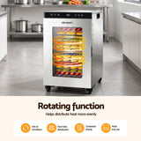 Darrahopens Appliances > Kitchen Appliances > Food Dehydrators Devanti Food Dehydrator Stainless Steel Fruit Dryer 16 Tray Silver In Australia - Darrahopens