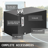 Darrahopens Appliances > Kitchen Appliances > Food Dehydrators VEVOR Hydraulic Fluid Reservoir Tank 10 Gallon Hydraulic Oil Reservoir Hydraulic Steel Tank Reservoir, Hydraulic Oil Tank Reservoir, Hydraulic Reservoir with a Temp Gauge