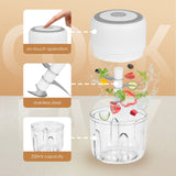 Darrahopens Appliances > Kitchen Appliances > Food Mixers & Blenders 250ml Cordless USB Rechargeable Mini Food Chopper