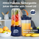 Darrahopens Appliances > Kitchen Appliances > Food Mixers & Blenders 400ml USB-C Rechargeable Portable Juicer with Travel Lid – Personal Blender for Smoothies & Shakes