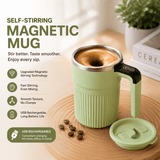 Darrahopens Appliances > Kitchen Appliances > Food Mixers & Blenders Green Electric Self Stirring Mug with Temperature Display Type-C Rechargeable Insulated Coffee Mixing Cup Portable Magnetic Stirring Mug for Coffee Milk Protein Shake Home Office Use