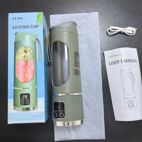 Darrahopens Appliances > Kitchen Appliances > Food Mixers & Blenders Portable Blender USB Rechargeable Juicer Cup Personal Smoothie Maker with Digital Display and Stainless Steel Blades Green Ideal for Travel Gym and Office