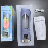 Darrahopens Appliances > Kitchen Appliances > Food Mixers & Blenders Portable Blender USB Rechargeable Juicer Cup Personal Smoothie Maker with Digital Display and Stainless Steel Blades Purple Ideal for Travel Gym and Office
