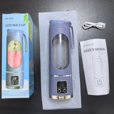Darrahopens Appliances > Kitchen Appliances > Food Mixers & Blenders Portable Blender USB Rechargeable Juicer Cup Personal Smoothie Maker with Digital Display and Stainless Steel Blades Purple Ideal for Travel Gym and Office