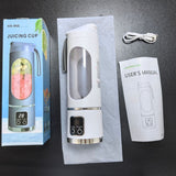 Darrahopens Appliances > Kitchen Appliances > Food Mixers & Blenders Portable Blender USB Rechargeable Juicer Cup Personal Smoothie Maker with Digital Display and Stainless Steel Blades White Ideal for Travel Gym and Office