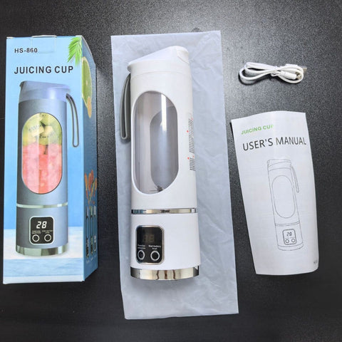 Darrahopens Appliances > Kitchen Appliances > Food Mixers & Blenders Portable Blender USB Rechargeable Juicer Cup Personal Smoothie Maker with Digital Display and Stainless Steel Blades White Ideal for Travel Gym and Office