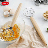 Darrahopens Appliances > Kitchen Appliances > Food Mixers & Blenders Set of 2 Bread Dough Whisks - Danish Dough Mixer Hand Stirrer