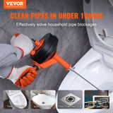 Darrahopens Appliances > Kitchen Appliances > Food Mixers & Blenders VEVOR Drain Auger 25ft 1/4in Drum Plumbing Drain Snake Clog Remover Manual-feed