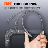 Darrahopens Appliances > Kitchen Appliances > Food Mixers & Blenders VEVOR Drain Auger 25ft 1/4in Drum Plumbing Drain Snake Clog Remover Manual-feed