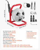 Darrahopens Appliances > Kitchen Appliances > Food Mixers & Blenders VEVOR Drain Cleaner Machine 15m x 8mm, Sewer Snake Auger with 228RPM Electric Drill, Manual Feed Drain Cleaning Machine with 6 Cutters & Air-activated Foot Switch for 50mm to 100mm Pipes