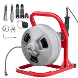 Darrahopens Appliances > Kitchen Appliances > Food Mixers & Blenders VEVOR Drain Cleaner Machine 15m x 8mm, Sewer Snake Auger with 228RPM Electric Drill, Manual Feed Drain Cleaning Machine with 6 Cutters & Air-activated Foot Switch for 50mm to 100mm Pipes