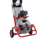 Darrahopens Appliances > Kitchen Appliances > Food Mixers & Blenders VEVOR Drain Cleaner Machine 22m x 12.7mm, Sewer Snake Auger on Wheels, Manual Feed Drain Cleaning Machine with Adjustable Drum Angle, 6 Cutters & Air-activated Foot Switch for 50mm to 150mm Pipes