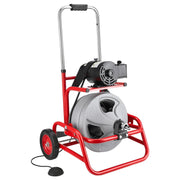 Darrahopens Appliances > Kitchen Appliances > Food Mixers & Blenders VEVOR Drain Cleaner Machine 22m x 12.7mm, Sewer Snake Auger on Wheels, Manual Feed Drain Cleaning Machine with Adjustable Drum Angle, 6 Cutters & Air-activated Foot Switch for 50mm to 150mm Pipes