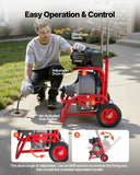 Darrahopens Appliances > Kitchen Appliances > Food Mixers & Blenders VEVOR Drain Cleaner Machine 22m x 12.7mm, Sewer Snake Auger on Wheels, Manual Feed Drain Cleaning Machine with Adjustable Drum Angle, 6 Cutters & Air-activated Foot Switch for 50mm to 150mm Pipes