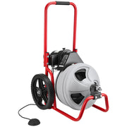 Darrahopens Appliances > Kitchen Appliances > Food Mixers & Blenders VEVOR Drain Cleaner Machine 22m x 9.5mm, Sewer Snake Auger Manual Feed on Wheels, Portable Drain Cleaning Machine with 6 Cutters & Air-activated Foot Switch for 50mm to 100mm Pipes