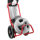 Darrahopens Appliances > Kitchen Appliances > Food Mixers & Blenders VEVOR Drain Cleaner Machine 22m x 9.5mm, Sewer Snake Auger Manual Feed on Wheels, Portable Drain Cleaning Machine with 6 Cutters & Air-activated Foot Switch for 50mm to 100mm Pipes