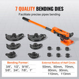 Darrahopens Appliances > Kitchen Appliances > Food Mixers & Blenders VEVOR Pipe Tube Bender, 3/8" to 1" OD Manual Pipe Tube Bender with 7 Bending Dies, 180° Copper Aluminum Pipes Bending Tools for HVAC Air Conditioning Refrigerator Auto Repair