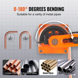 Darrahopens Appliances > Kitchen Appliances > Food Mixers & Blenders VEVOR Pipe Tube Bender, 3/8" to 1" OD Manual Pipe Tube Bender with 7 Bending Dies, 180° Copper Aluminum Pipes Bending Tools for HVAC Air Conditioning Refrigerator Auto Repair