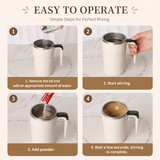 Darrahopens Appliances > Kitchen Appliances > Food Mixers & Blenders White Electric Self Stirring Mug with Temperature Display Type-C Rechargeable Insulated Coffee Mixing Cup Portable Magnetic Stirring Mug for Coffee Milk Protein Shake Home Office Use
