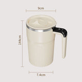 Darrahopens Appliances > Kitchen Appliances > Food Mixers & Blenders White Electric Self Stirring Mug with Temperature Display Type-C Rechargeable Insulated Coffee Mixing Cup Portable Magnetic Stirring Mug for Coffee Milk Protein Shake Home Office Use