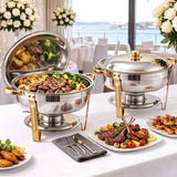 Darrahopens Appliances > Kitchen Appliances > Food Warmers & Chafing Dishes 5-Star Chef 5L Chafing Dish Set 2-Pack, Food Warmer Catering Server Buffet In Australia - Darrahopens