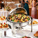 Darrahopens Appliances > Kitchen Appliances > Food Warmers & Chafing Dishes 5-Star Chef 9L Chafing Dish Buffet Warmer Food Warmer Catering Server Round In Australia - Darrahopens
